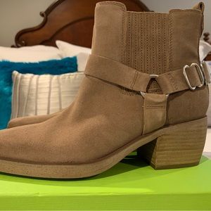 Sam Edelman Bellamie Western Pull On Bootie - Size 8-1/2M - Deep Taupe Suede-NIB